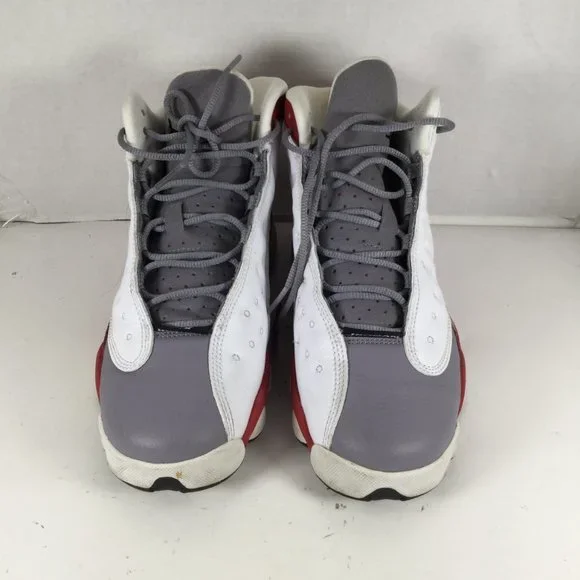 Air Jordan 13 Sneakers Retro Grey Toe Youth Size White Red Gray